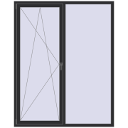 ENERGY-SAVING REHAU SYNEGO MD 1640x2060 mm ANTHRACITE_GREY_GLATT two-sided ENERGY-SAVING REHAU SYNEGO MD 1640x2060 mm ANTHRACITE_GREY_GLATT two-sided