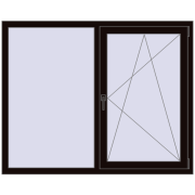 OPTIMUM REHAU EURO 70 1500x1200 mm BLACK_BROWN two-sided