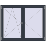 Ferestre 1500x1200 mm BASE REHAU EURO 60 ANTHRACITE_GREY_STRUKTURAL two-sided