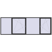 ENERGY-SAVING REHAU SYNEGO MD 4100x1400 mm ANTHRACITE_GREY_GLATT two-sided