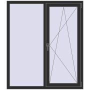 OPTIMUM REHAU EURO 70 1300x1500 mm BLACK_STRUCTURAL two-sided