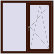 OPTIMUM REHAU EURO 70 1250x1250 mm BLACK_CHERRY two-sided