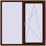 BASE REHAU EURO 60 1500x1500 mm BLACK_CHERRY two-sided