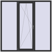 BASE REHAU EURO 60 1800x1800 mm ANTHRACITE_GREY_GLATT two-sided