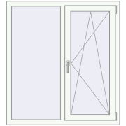 ENERGY-SAVING REHAU SYNEGO MD 1080x1200 mm RAL 9016 Traffic white two-sided