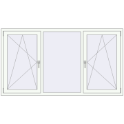 REHAU ARTEVO 2000x1100 mm RAL 9016 Traffic white two-sided