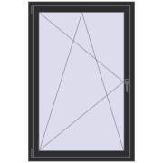 Ferestre 1000x1500 mm ENERGY-SAVING REHAU SYNEGO MD ANTHRACITE_GREY_GLATT two-sided