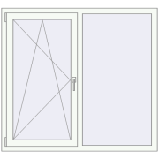 OPTIMUM REHAU EURO 70 1400x1250 mm RAL 9016 Traffic white two-sided