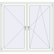 ENERGY-SAVING REHAU SYNEGO MD 1560x1460 mm RAL 9016 Traffic white two-sided ENERGY-SAVING REHAU SYNEGO MD 1560x1460 mm RAL 9016 Traffic white two-sided