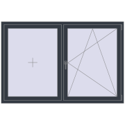 BASE REHAU EURO 60 1800x1200 mm ANTHRACITE_GREY_STRUKTURAL two-sided