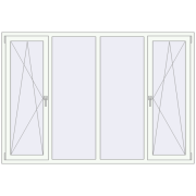 Ferestre 2200x1500 mm OPTIMUM REHAU EURO 70 RAL 9016 Traffic white two-sided
