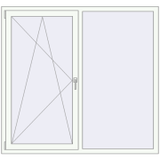 ENERGY-SAVING REHAU SYNEGO MD 1600x1500 mm RAL 9016 Traffic white two-sided