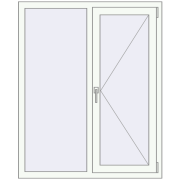 OPTIMUM REHAU EURO 70 1100x1350 mm RAL 9016 Traffic white two-sided