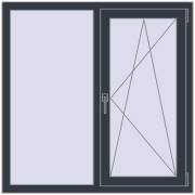 BASE REHAU EURO 60 1160x1160 mm ANTHRACITE_GREY_STRUKTURAL two-sided BASE REHAU EURO 60 1160x1160 mm ANTHRACITE_GREY_STRUKTURAL two-sided