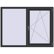 REHAU ARTEVO 1500x1100 mm ANTHRACITE_GREY_GLATT two-sided REHAU ARTEVO 1500x1100 mm ANTHRACITE_GREY_GLATT two-sided