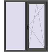OPTIMUM REHAU EURO 70 1300x1500 mm BASALT_GREY two-sided