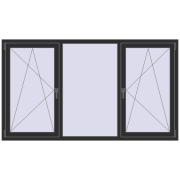 OPTIMUM REHAU EURO 70 2100x1200 mm ANTHRACITE_GREY_GLATT two-sided