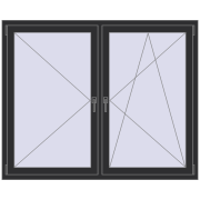 ENERGY-SAVING REHAU SYNEGO MD 1600x1300 mm ANTHRACITE_GREY_GLATT two-sided ENERGY-SAVING REHAU SYNEGO MD 1600x1300 mm ANTHRACITE_GREY_GLATT two-sided