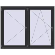 BASE REHAU EURO 60 1620x1270 mm ANTHRACITE_GREY_GLATT two-sided