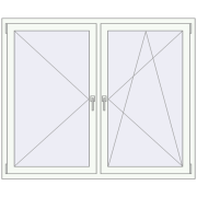 ENERGY-SAVING REHAU SYNEGO MD 1600x1300 mm RAL 9016 Traffic white two-sided