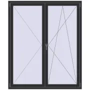 ENERGY-SAVING REHAU SYNEGO MD 1500x1800 mm ANTHRACITE_GREY_GLATT two-sided