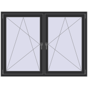 REHAU ARTEVO 1600x1200 mm ANTHRACITE_GREY_GLATT two-sided
