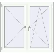 OPTIMUM REHAU EURO 70 1280x1200 mm RAL 9016 Traffic white two-sided