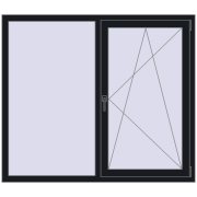 REHAU BRILLANT DESIGN 1500x1300 mm BLACK_COOL_110L-2 two-sided