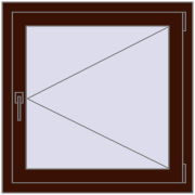 OPTIMUM REHAU EURO 70 800x800 mm BLACK_CHERRY two-sided