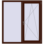 BASE REHAU EURO 60 1300x1400 mm BLACK_CHERRY two-sided