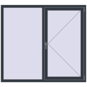 OPTIMUM REHAU EURO 70 1600x1400 mm ANTHRACITE_GREY_STRUKTURAL two-sided