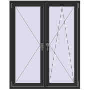 OPTIMUM REHAU EURO 70 1200x1500 mm ANTHRACITE_GREY_GLATT two-sided OPTIMUM REHAU EURO 70 1200x1500 mm ANTHRACITE_GREY_GLATT two-sided