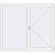 OPTIMUM REHAU EURO 70 1600x1400 mm RAL 9016 Traffic white two-sided