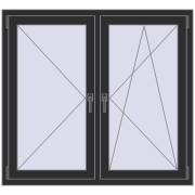 OPTIMUM REHAU EURO 70 1250x1150 mm ANTHRACITE_GREY_GLATT two-sided