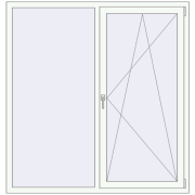 OPTIMUM REHAU EURO 70 1600x1650 mm RAL 9016 Traffic white two-sided