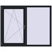 REHAU BRILLANT DESIGN 1500x1200 mm BLACK_COOL_110L-2 two-sided