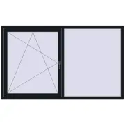 ENERGY-SAVING REHAU SYNEGO MD 2000x1200 mm BLACK_COOL_110L-2 two-sided