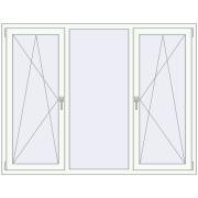OPTIMUM REHAU EURO 70 1800x1400 mm RAL 9016 Traffic white two-sided