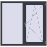 OPTIMUM REHAU EURO 70 1300x1200 mm ANTHRACITE_GREY_STRUKTURAL two-sided