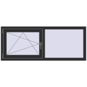 OPTIMUM REHAU EURO 70 1500x600 mm ANTHRACITE_GREY_GLATT two-sided