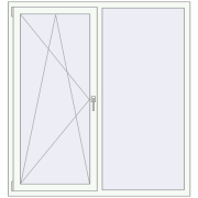 OPTIMUM REHAU EURO 70 1500x1580 mm RAL 9016 Traffic white two-sided