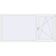 Ferestre 2360x1180 mm ALU STANDARD 72 RAL 9016 Traffic white two-sided