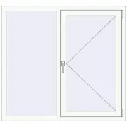 OPTIMUM REHAU EURO 70 1300x1200 mm RAL 9016 Traffic white two-sided
