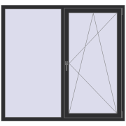 OPTIMUM REHAU EURO 70 1600x1500 mm ANTHRACITE_GREY_GLATT two-sided OPTIMUM REHAU EURO 70 1600x1500 mm ANTHRACITE_GREY_GLATT two-sided