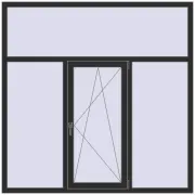 REHAU BRILLANT DESIGN 1800x1800 mm BLACK_STRUCTURAL two-sided