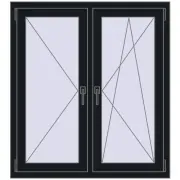 OPTIMUM REHAU EURO 70 1050x1160 mm BLACK_COOL_110L-2 two-sided