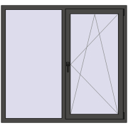 OPTIMUM REHAU EURO 70 1500x1400 mm BASALT_GREY two-sided