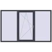 ENERGY-SAVING REHAU SYNEGO MD 2200x1380 mm ANTHRACITE_GREY_STRUKTURAL two-sided ENERGY-SAVING REHAU SYNEGO MD 2200x1380 mm ANTHRACITE_GREY_STRUKTURAL two-sided