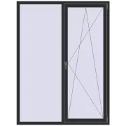 ENERGY-SAVING REHAU SYNEGO MD 1500x2000 mm ANTHRACITE_GREY_GLATT two-sided