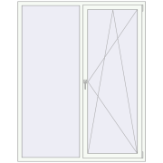 BASE REHAU EURO 60 1580x1989 mm RAL 9016 Traffic white two-sided